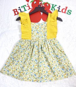 Đầm bé gáiváy trẻ em 2 dây phối bèo cho bé siêu xinhBITIKIDS size 0-8 tuổi.