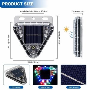 Solar Colorful Warning Flash Light Truck Night Tail Light Car Anti-Rear Collision LED Indicator Lamp