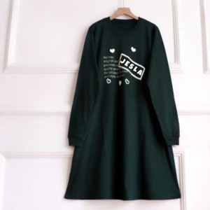 Tunik Wanita Lengan Panjang Oliv Tunic Bahan Kaos Katun Combed Baju Atasan Wanita Simple Terbaru 2024 Oversize Kekinian