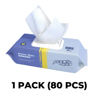 GetGadget⚙ 5 Packs 80pcs Thick Kitchen Wipes Cleaning Wipes Multifunctional Strong Decontamination Degreasing Wet Tissue