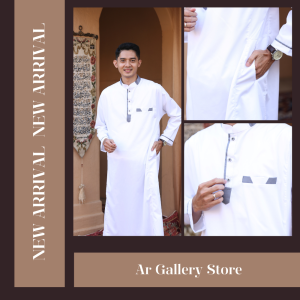 Jubah Pria Gamis Dewasa - Jubah Putih Remaja Laki-Laki - Jubah Putih Polos Pria Dewasa - Jubah Haikal by Ar Gallery