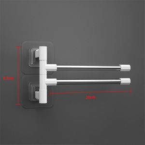 【COD&Ready Stock】Bathroom Towel Rack Rotatable Towel Holder Space Aluminum 2-8-Bar Towel Hanger Kitchen Shelf Paper Hanging Wall Mounted Bracket