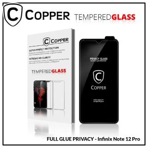 Infinix Note 12 Pro 4G - COPPER Tempered Glass Full Glue PRIVACY ANTI SPY Anti Gores Layar
