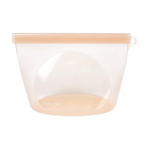 NOBLELYN Silicone Food Preservation Bag Moisture-proof Reusable Food Packaging Bag Portable Zip-Lock Design Refrigerator Food Storage Bag for Kitchen