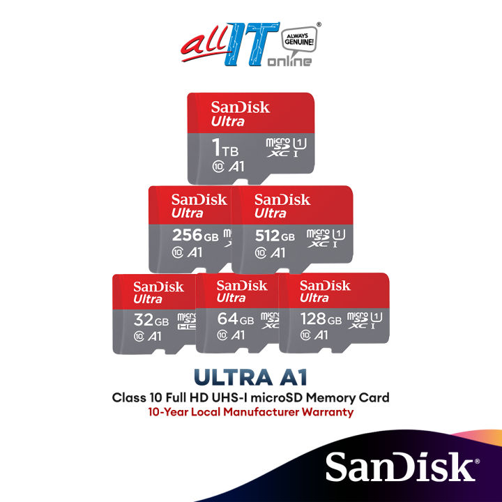 SanDisk Ultra A1 Class 10 Micro SD Memory Card 32GB 64GB