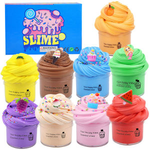 70ML DIY Butter Slime Supplies Fruit Slime Kit Soft Stretchy Non-sticky Cloud Slimes Making Set Aromatherapy Pressure Children Slime Toy Fidget Toys DIY Intelligence Educational Toys