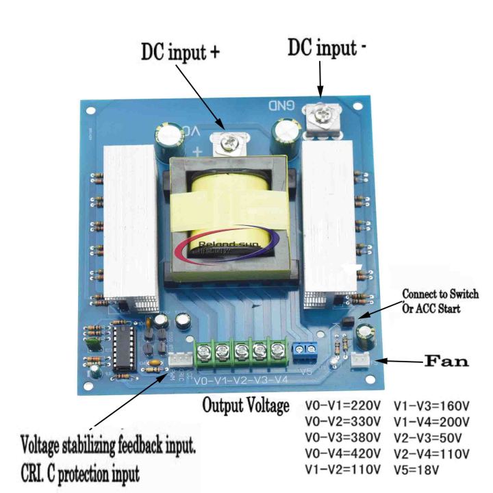 Xe Pin Biến Tần DC 12V 24V Để AC 110V 220V 380V 420V 1000W Tần Số Cao ...