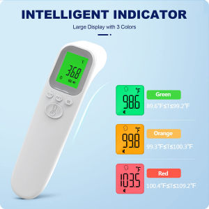 Thermometer Precise Original Non-Contact Digital Infrared Thermometer Baby Adult Forehead Thermometer Gun Body Temperature Measurement Device with Fever Alarm Digital Display
