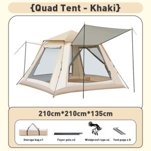 Camping tent Automatic Tent 4-6-8 people Waterproof and sun Proof Large size tent with canopy
