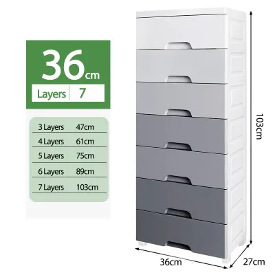 Storage Cabinet Plastic With Lock Storage Drawer Cabinet Portable Clothes Storage Almari baju Gradient Gray Wardrobe 收納櫃/衣櫃