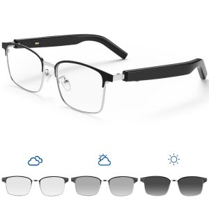 Smart Glasses with Open Ear Photochromic Lenses Polarized Sunglasses Bluetooth Voice Assistant Mic Speakers for Men Women Bluetooth Glasses