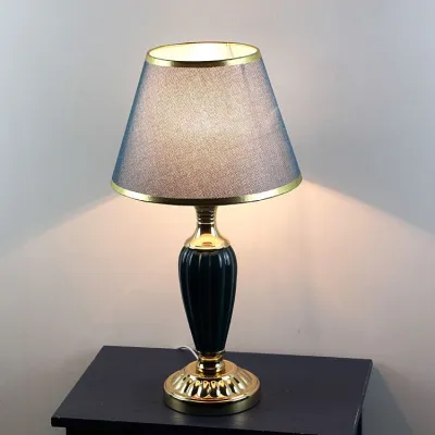 LED Table Lamp Bedroom Bedroom Bedside Table Lamps American Table Lamp Night Lamp American Retro Ceramic Copper New Chinese Style Europe and America Creative Hotel New House Decoration LED Table Lamp Bedroom