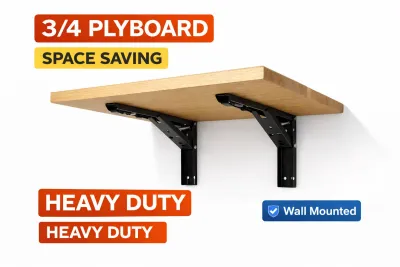 3/4 PLYBOARD WITH FOLDING BRACKET / WOOD PLANK WITH BRACKET / DIY WALL SHELF / DIY WALL TABLE