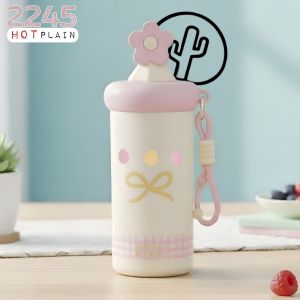 Tumbler Lucu Air Dingin 2245PB Termos Sus316 600ml dengan Banyak Warna & Desain Pucuk Bunga Hotplain