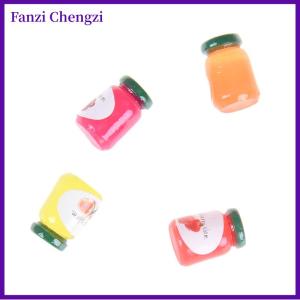 Fanzi Dollhouse Miniatures 1:12 Accessories Jams Miniature Kitchen 4 Bottles Jams
