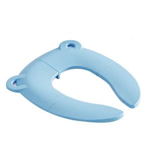 Kids Travel Toilet Seat Collapsible Space Saving Bear Shape Baby Folding Potty Seat Anti Slip Base for Home Outdoor Use