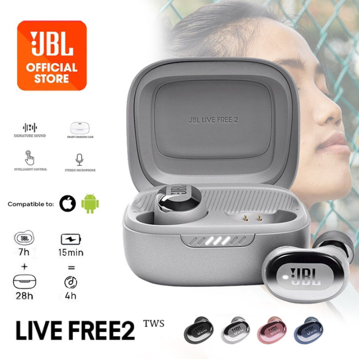 【3 Months Warranty】JBL Live Free 2 TWS Waterproof Headsets Reduce Noise