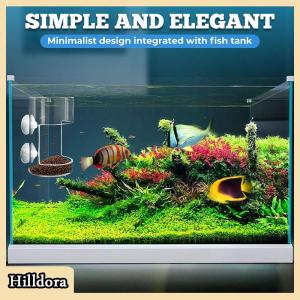 [Hilldora] Fish Feeder For Aquarium 2025 New Fish Tank Dish Tray With Suction Cup Acrylic Fish Feeding Tube Fish Food Holder