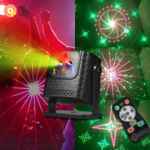 Đèn Laser Party Light R64 - Ánh Sáng Laze Cảm Ứng Nhạc Kèm Remote Chiếu Phòng Tiệc Sân Khấu