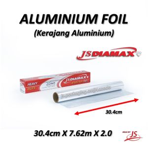 JsDiamax Aluminium Foil / BBQ Baking Foil / Catering Foil / 2.0 Thickness x 25 Sq Ft / 37.5 Sq Ft