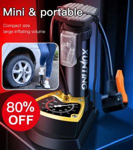 German mini foot pump with pressure gauge