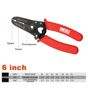 NESO Tang Kupas Potong Kabel BISA COD 6 Inch 7 Inch Pemotong Wire Stripper 4in1 Cutter Pliers Gunting Kupas Kabel Listrik Serbaguna NT-06