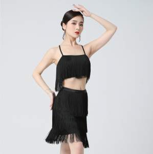 Sling Tassel Latin Dance Suit Tassel Skirt Stage Festival Practice Costumes