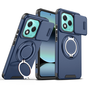 Casing For Honor 400 Lite Honor400 Lite Honor400Lite 400Lite 5G Sliding Window Ring Phone Case Bracket Shockproof Protection Lens Stand Holder Anti Fall Hard Back Cover