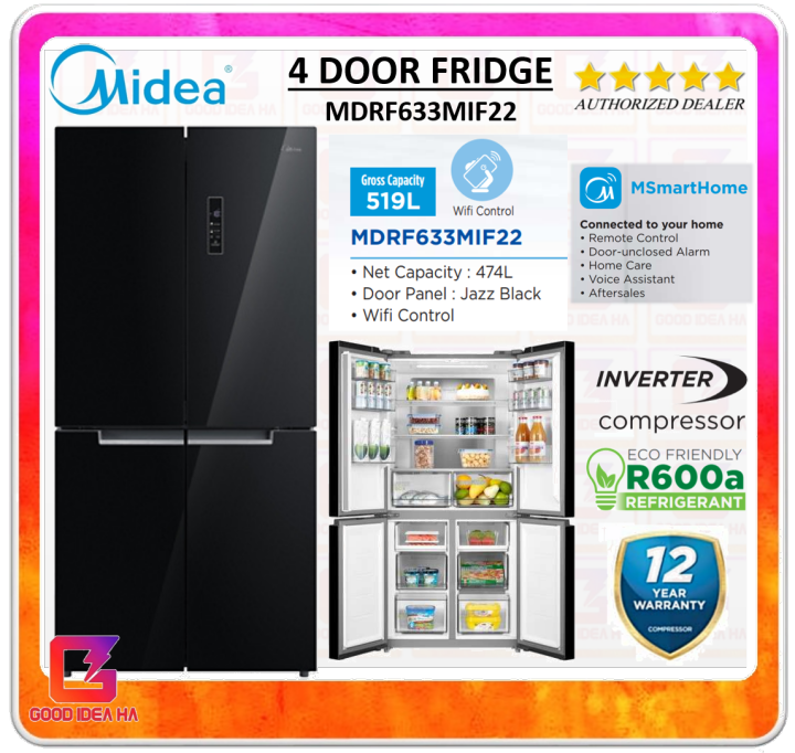 Midea 4 Door Refrigerator (519L) Inverter WiFi Control MDRF633MIF22