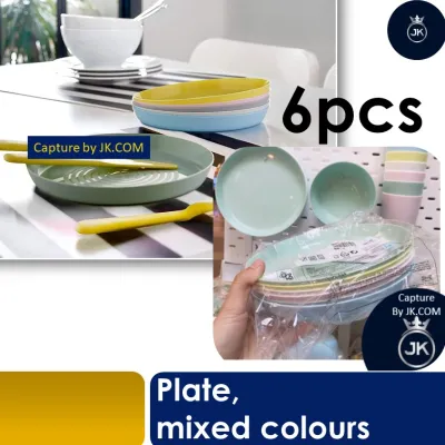 [6pcs] iKea Plate mixed colours kids plate
