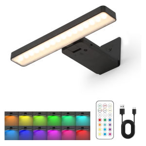 Picture Lights for Wall Wireless Battery Operated Picture Light Art Gallery Light with Remote Control RGB Paintings Light Dimmable and Timer for Frame Painting Gallery Dartboard