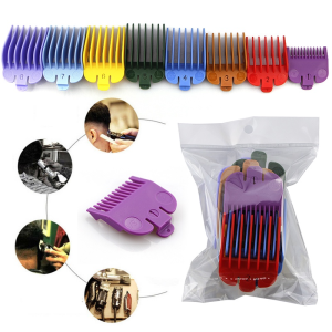 Kemei 8PCS Premium Hair Clipper Guide Combs Set - Multi-Size Multi-Color Durable Haircut Styling Clips for Professional Hair Cutting