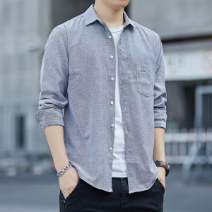 Men Roll Up Cuff Long Sleeve Shirt Dual Wear Business Work And Street Outerwear