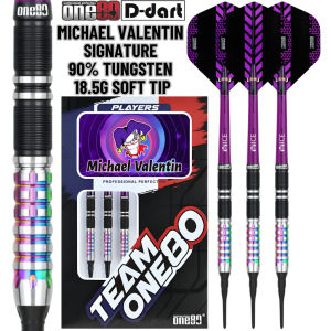 ONE80 SOFT TIP DARTS - 18.5G MICHAEL VALENTIN SIGNATURE 90% TUNGSTEN ORIGINAL ELECTRONIC DART (ARROW DART LEMBUT)