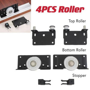 4PCS Bánh xe cửa lùa/ bánh xe lùa cửa tủ/Bánh xe cửa trượt-Chịu Lực Tốt Tủ quần áo Ròng rọc nội thất Ròng rọc cửa tủ