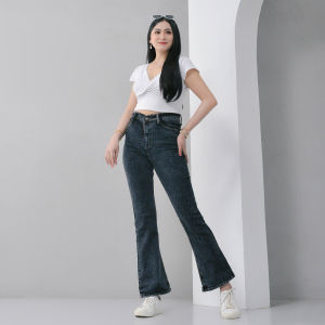 Celana Ootd Jeans Cutbray Haighwaist Korean Style Terbaru Kekinian