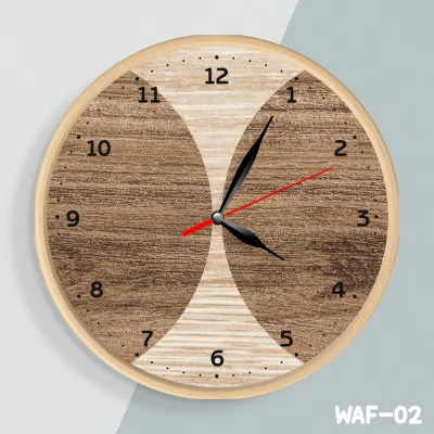Jam Dinding Tekstur Kayu Wood Art Texture Rumah Minimalis - WAF