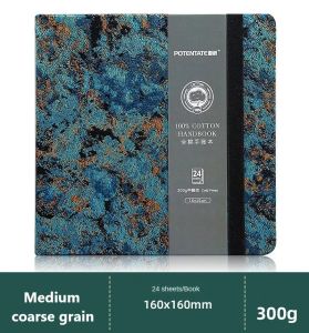 POTENTATE Portable Square 100% Cotton college Grade 300GSM Watercolor Paper book Water colour painting Hand Painted Travel Sketching book pads Art Supplies