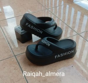 Sandal Jepit fashion X 819+1 /Sandal Jepit Wanita Viral Kekinian/ EVA Sandal Jepit Wanita Wedges Hak tinggi 7 cm