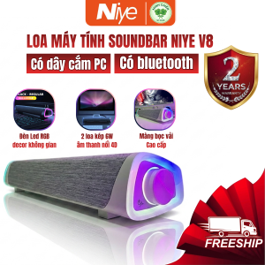 Loa Máy Tính Bluetooth Soundbar Niye V8 - Loa Gaming Led RGB Âm Thanh HIFI Bass Mạnh Kết Nối PC Laptop Điện Thoại