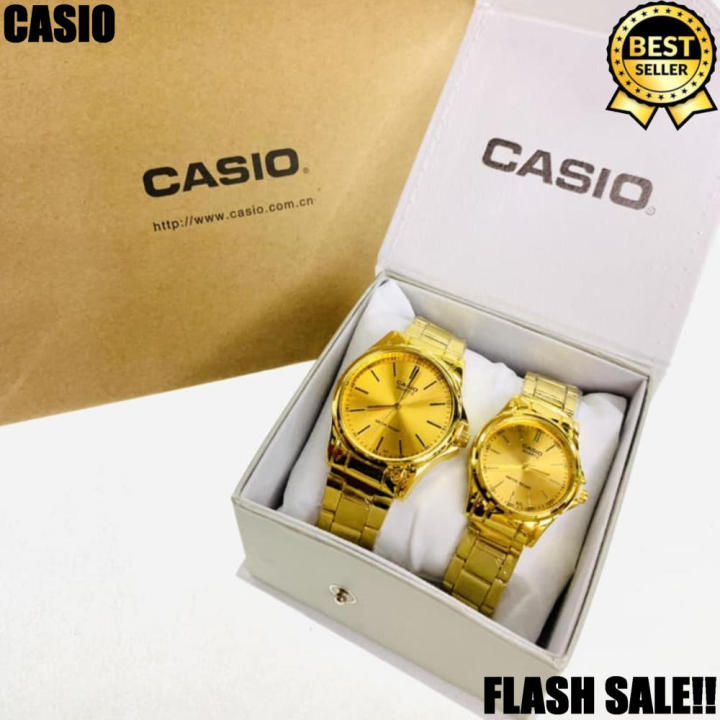 Couple watch hot sale casio gold