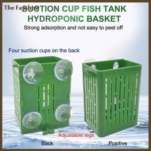 [The Fayshow] Hanging Suction Cup Hook Aquarium Plant Holder Plastic Aquarium Planter Cups Planter Baskets Aquatic Pot Box Aquascape Decoration