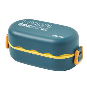 LUNCH BOX BENTO 850 ML KOTAK BEKAL LAPISAN GANDA 2 SEKAT FREE SENDOK