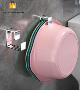 Móc INOX 304 treo chậu thau dán tường chất liệu nhôm cao cấp tặng kèm keo dán