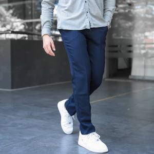 Celana panjang pria slimfit-jumbo bahan semi wool elegan dan keren