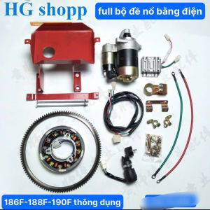 Full Bộ Đề Nổ Máy Cày 186F - 188F -190F Máy Phát Điện 186F - 188F -190F Bộ Đề Máy Phát Điện Dùng Ac Quy 12v Full Bộ Gồm Dây Điện Bánh Răng Củ Đề Hộp Đựng Ắc Quy Full Bộ