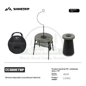 CampBoost SHINETRIP Round Table Stool Chair Mini Tactical Camping Table Meja lipat Coffee Table