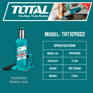 Total Hydraulic Bottle Jack (2/4/6/10/12 Ton)