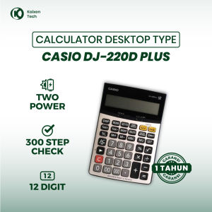 Casio DJ-220D Plus Check & Correct Kalkulator Meja 12-digit Re-check Suara 300 Langkah Dual Power