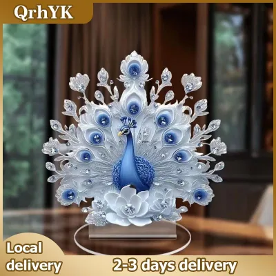 QrhYK Decor Peacock Figure Peacock Decor For Office Housewarming Gift Desktop Decor Ornament